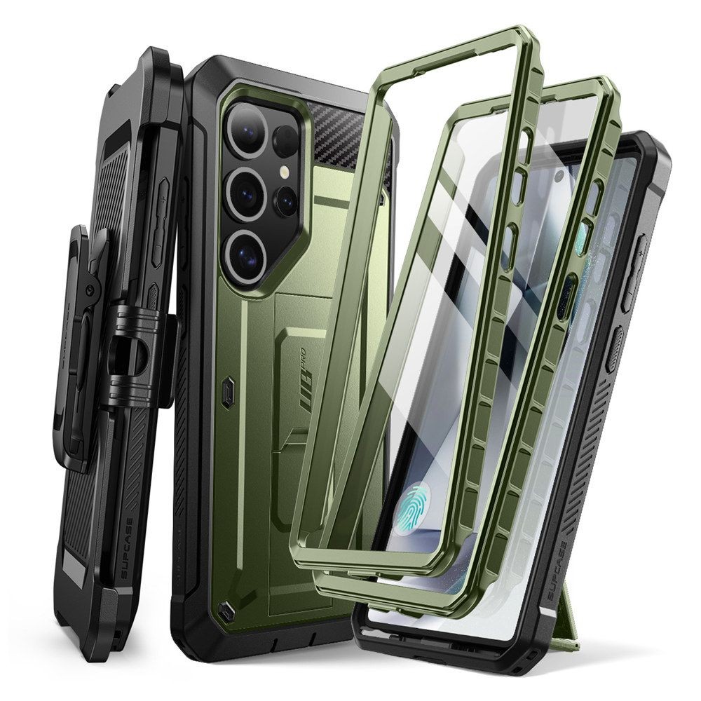 Žalias itin tvirtas dviejų dalių dėklas "Supcase Unicorn Beetle Pro 2-SET" telefonui Samsung Galaxy S25 Ultra