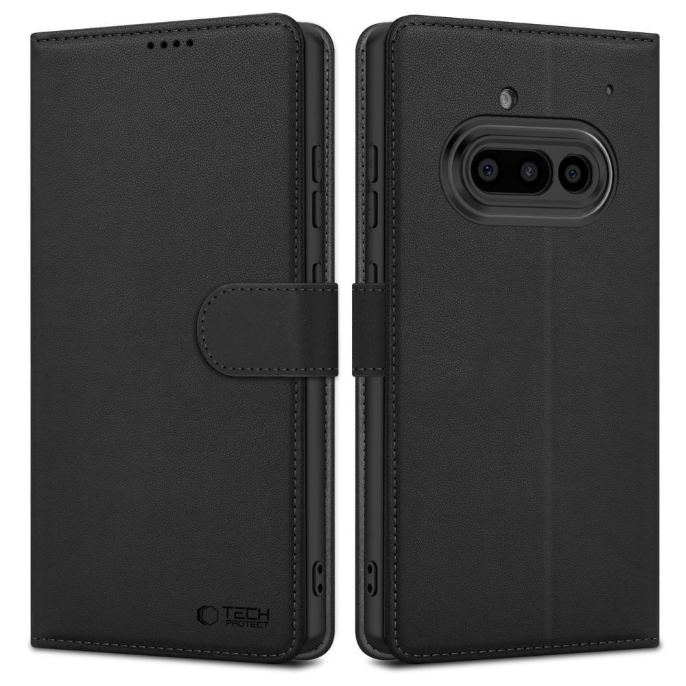 Juodas atverčiamas dėklas "Tech-Protect Wallet" telefonui Nothing Phone 3A
