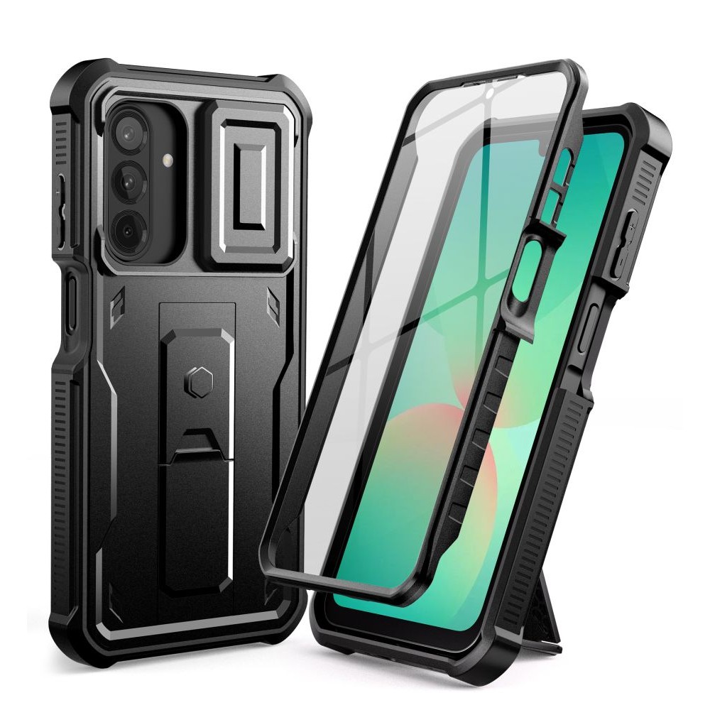 Juodas dviejų dalių dėklas "Tech-Protect Kevlar Cam+" skirtas Samsung Galaxy A26 5G
