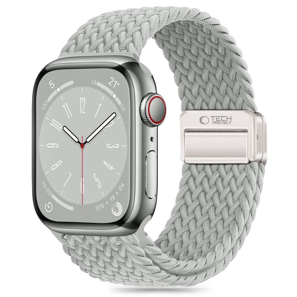 Akmens spalvos tekstilinis dirželis "Tech-Protect Nylonmag" laikrodžiui Apple Watch 6 / 7 / 8 / 9 / 10 / SE (40 / 41 / 42 MM)