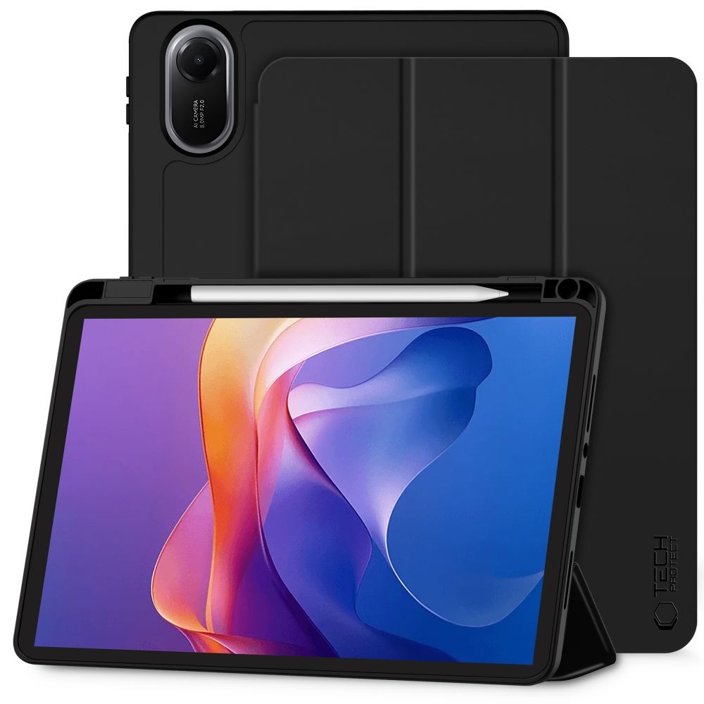Juodas atverčiamas dėklas "Tech-Protect SC Pen" planšetei Xiaomi Redmi Pad 2 11.0