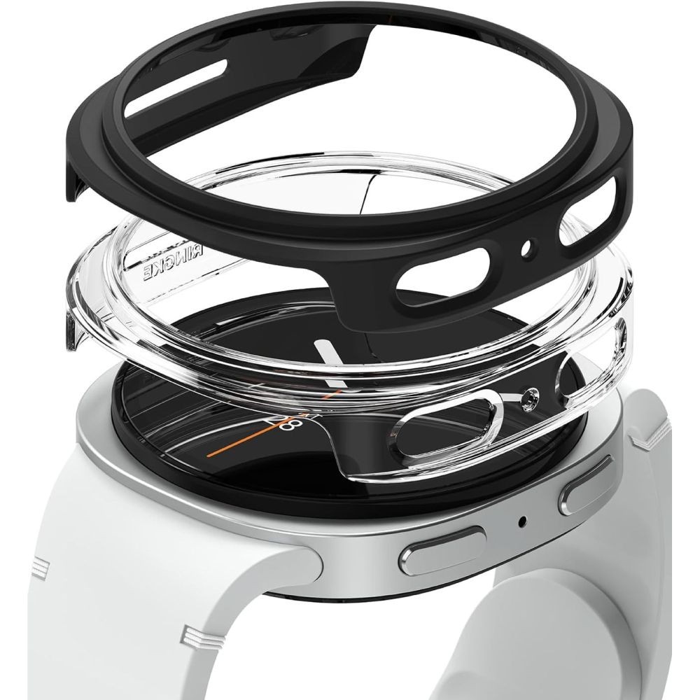 Dėklai "Ringke Slim" (2vnt) juodas/skaidrus laikrodžiui Samsung Galaxy Watch 8 (40 MM) 