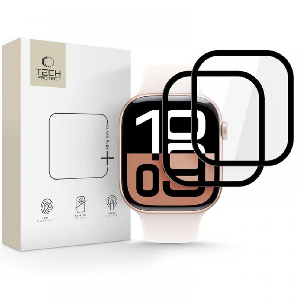 Ekrano apsauga "Tech-Protect Glass Flex+" (2-vnt.) laikrodžiui Apple Watch 10 / 11 (42 MM)