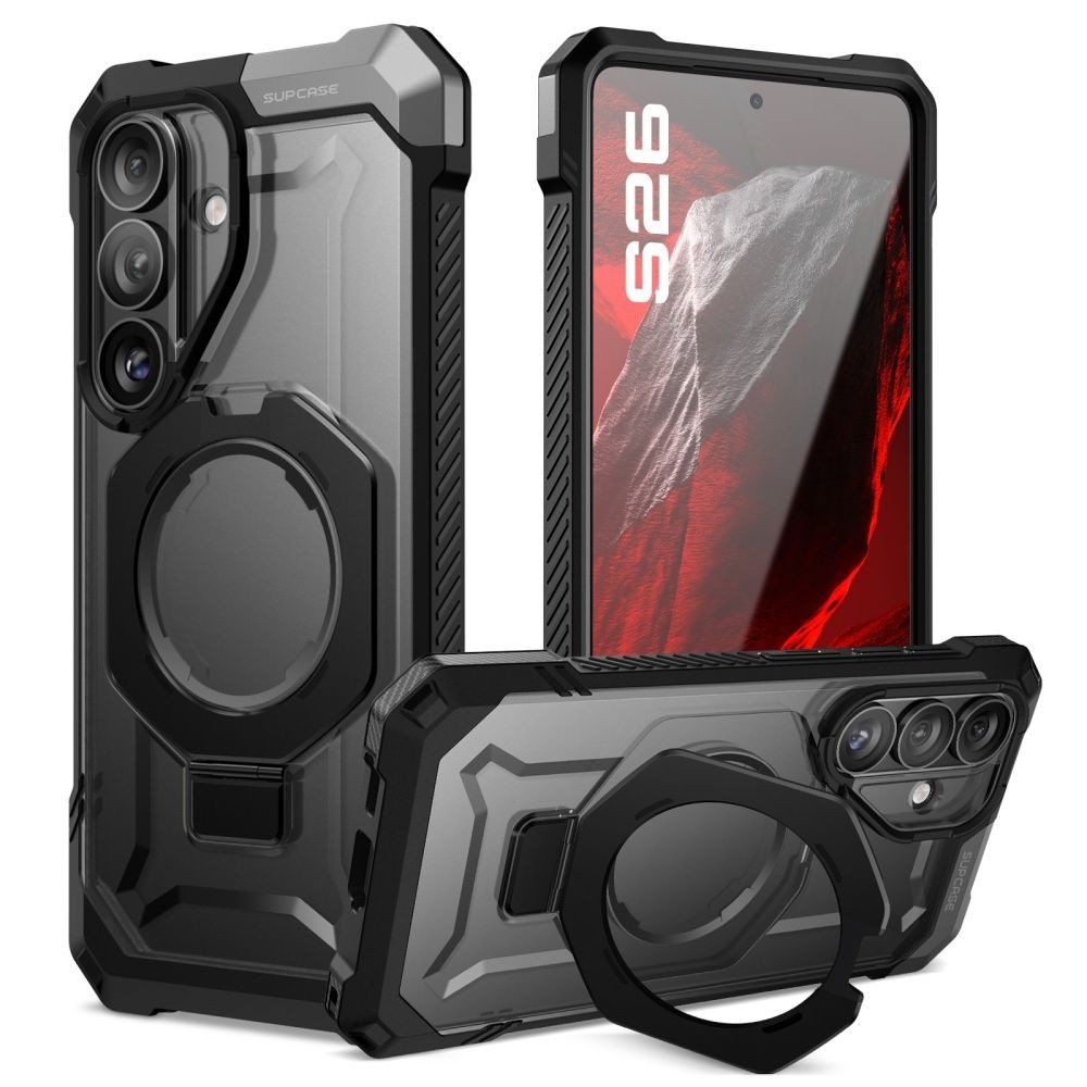 Juodas tvirtas šarvo dėklas "Supcase UB Grip Mag Magsafe" telefonui Samsung Galaxy S26