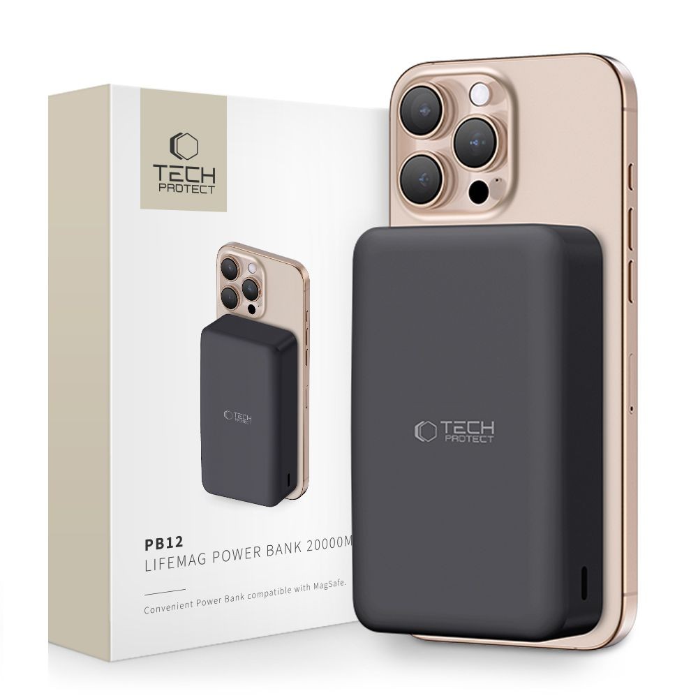 Išorinė baterija "Tech-Protect B12 LifeMag 15W Magsafe Power Bank 20000MAHP"