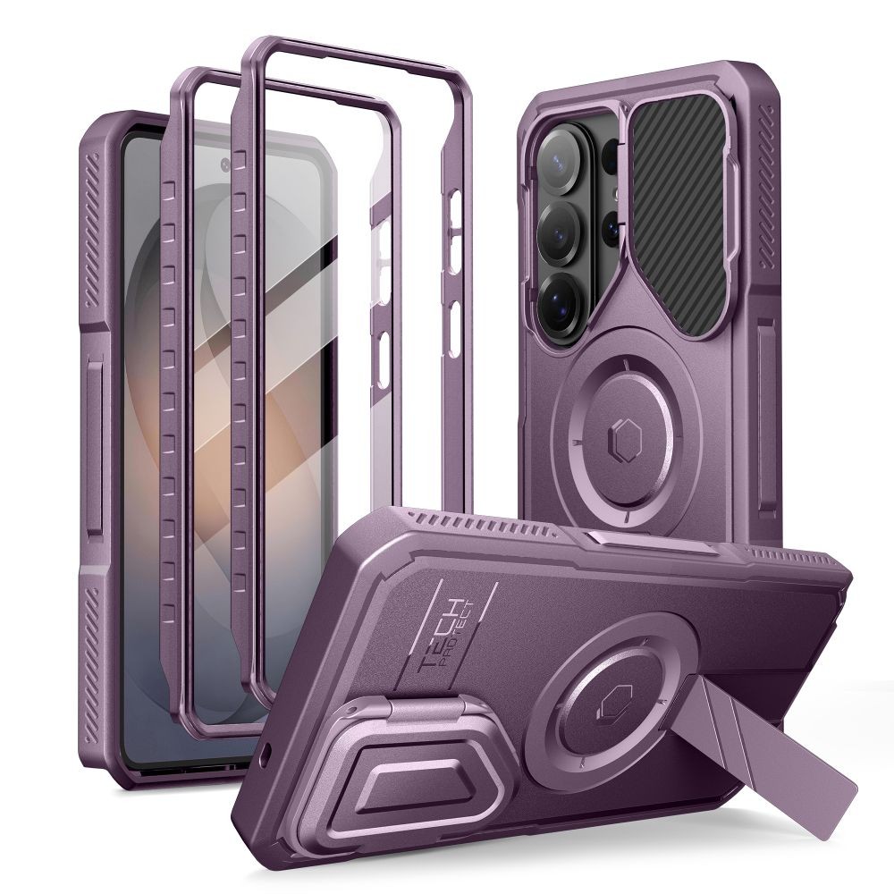 Alyvų spalvos tvirtas dėklas "Tech-Protect Kevlar Magsafe 2-set" telefonui Samsung Galaxy S26 Ultra
