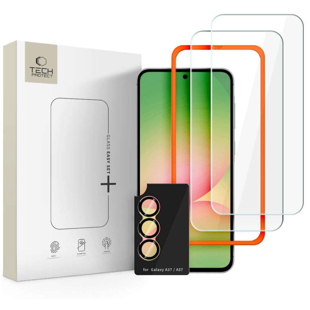 Apsauginis grūdintas stiklas Tech-Protect Easy Set+ 3 - pack telefonui Samsung Galaxy A57 5G