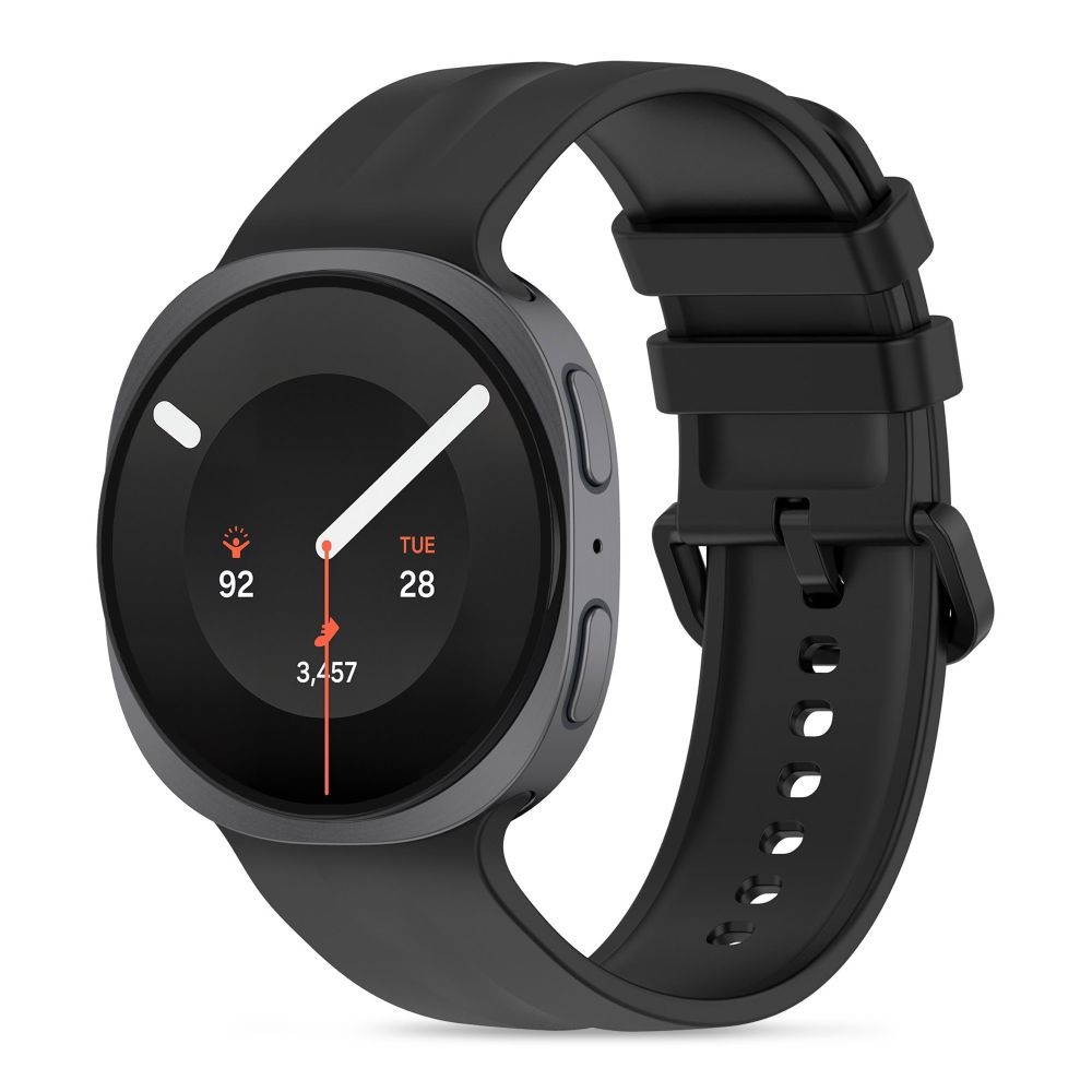 Juoda apyrankė Tech-Protect Silicone Evo laikrodžiui Samsung Galaxy Watch 8 / 9 / CLASSIC (40 / 44 / 46 MM)