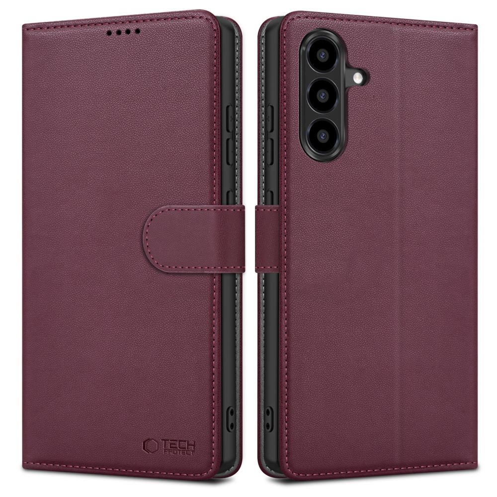 Bordo spalvos atverčiamas dėklas "Tech-Protect Wallet" telefonui Samsung Galaxy A57 5G