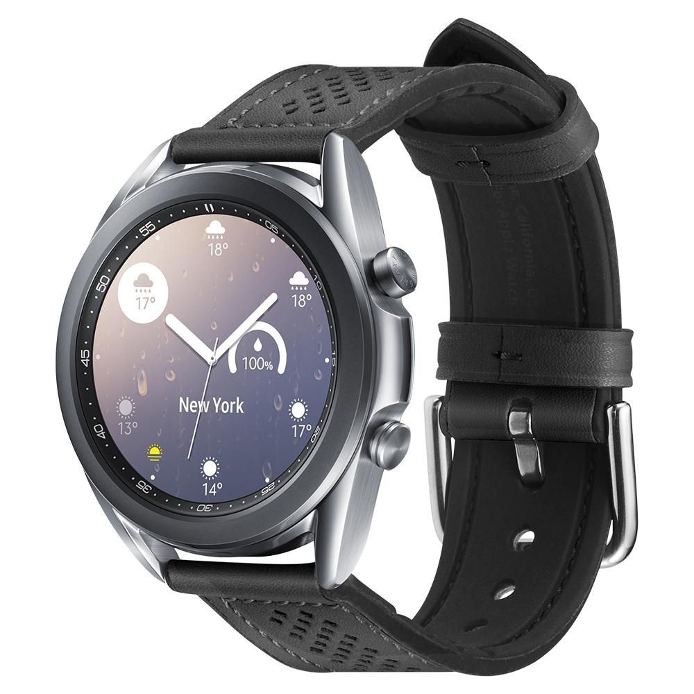 Juoda apyrankė Samsung Galaxy Watch 4 (40/42/44/46MM) laikrodžiui "Spigen Retro Fit Band"