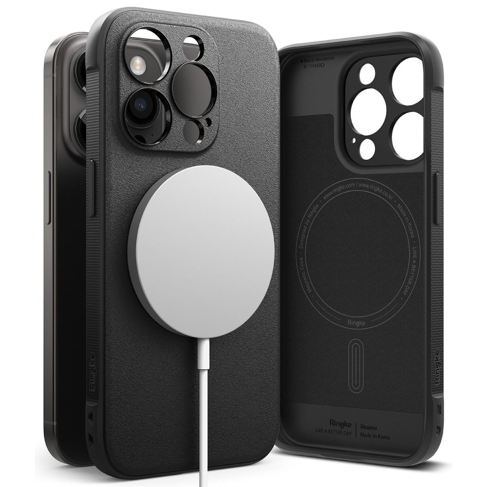 Juodas dėklas "Ringke Onyx Magnetic Magsafe" telefonui iPhone 15 Pro