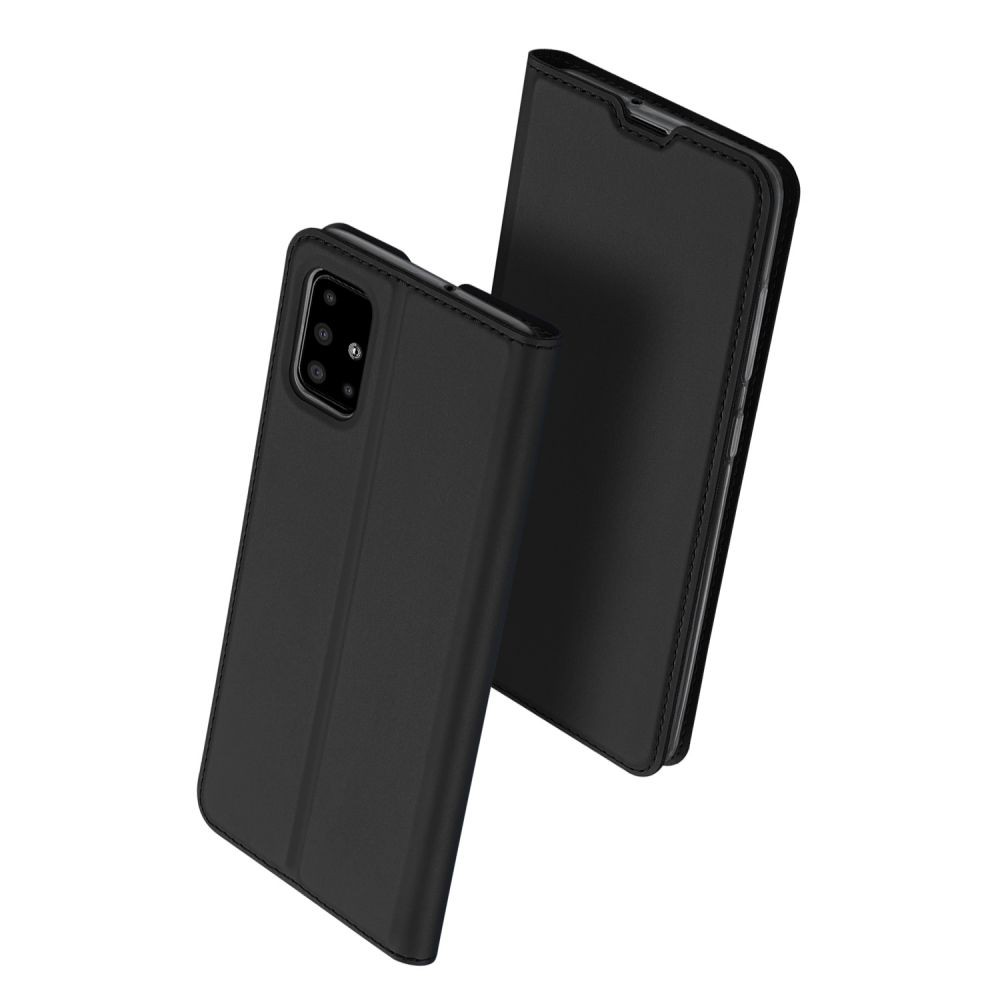 Juodas atverčiamas dėklas Dux Ducis "Skin" telefonui Samsung Galaxy A71 (A715)