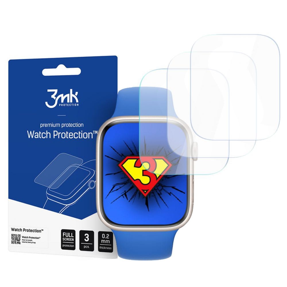 LCD apsauginė plėvelė 3mk Watch ARC laikrodžiui Apple Watch 4 / 5 / 6 / 7 / 8 / SE (45 MM) 