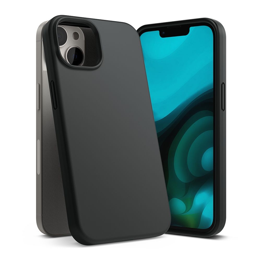 Juodas dėklas Apple iPhone 14 PLUS / 15 PLUS telefonui "Ringke Silicone"