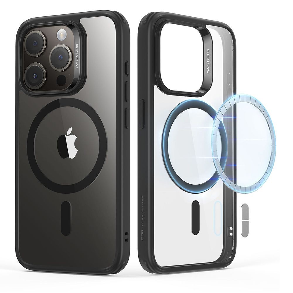 Skaidrus dėklas juodais kraštais "Esr Ch Halolock Magsafe" telefonui Apple iPhone 15 Pro