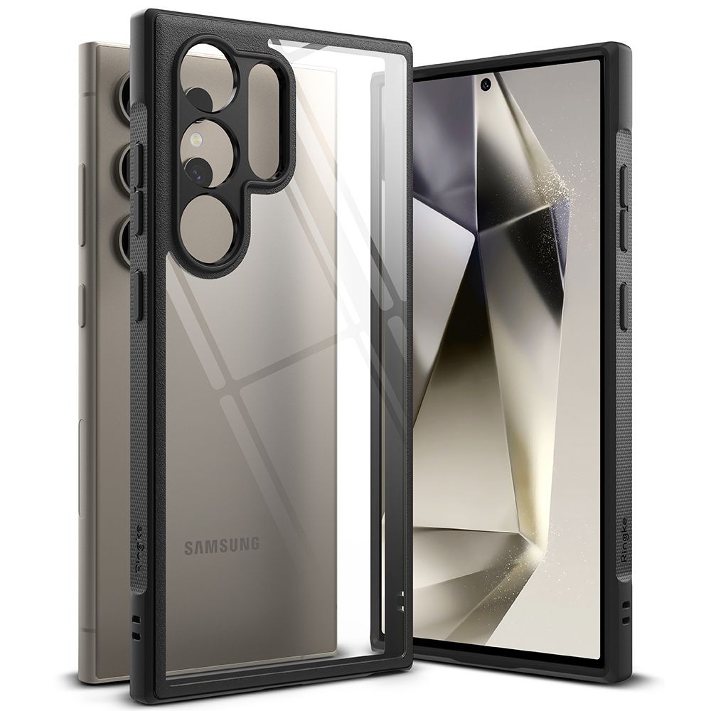 Skaidrus dėklas juodais kraštais "Ringke Fusion Bold" telefonui Samsung Galaxy S24 Ultra