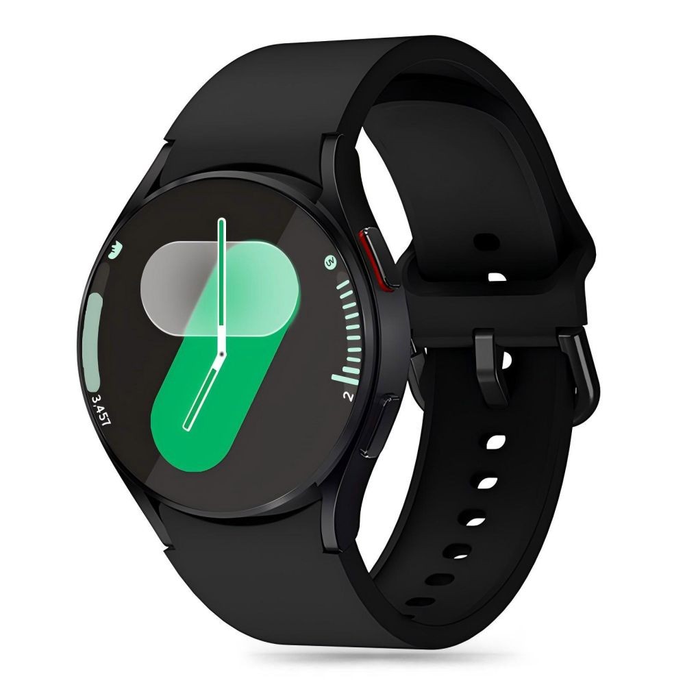 Juodos spalvos apyrankė "Tech-Protect Silicone" laikrodžiui Samsung Galaxy Watch 4 / 5 / 5 PRO / 6 / 7 / FE 