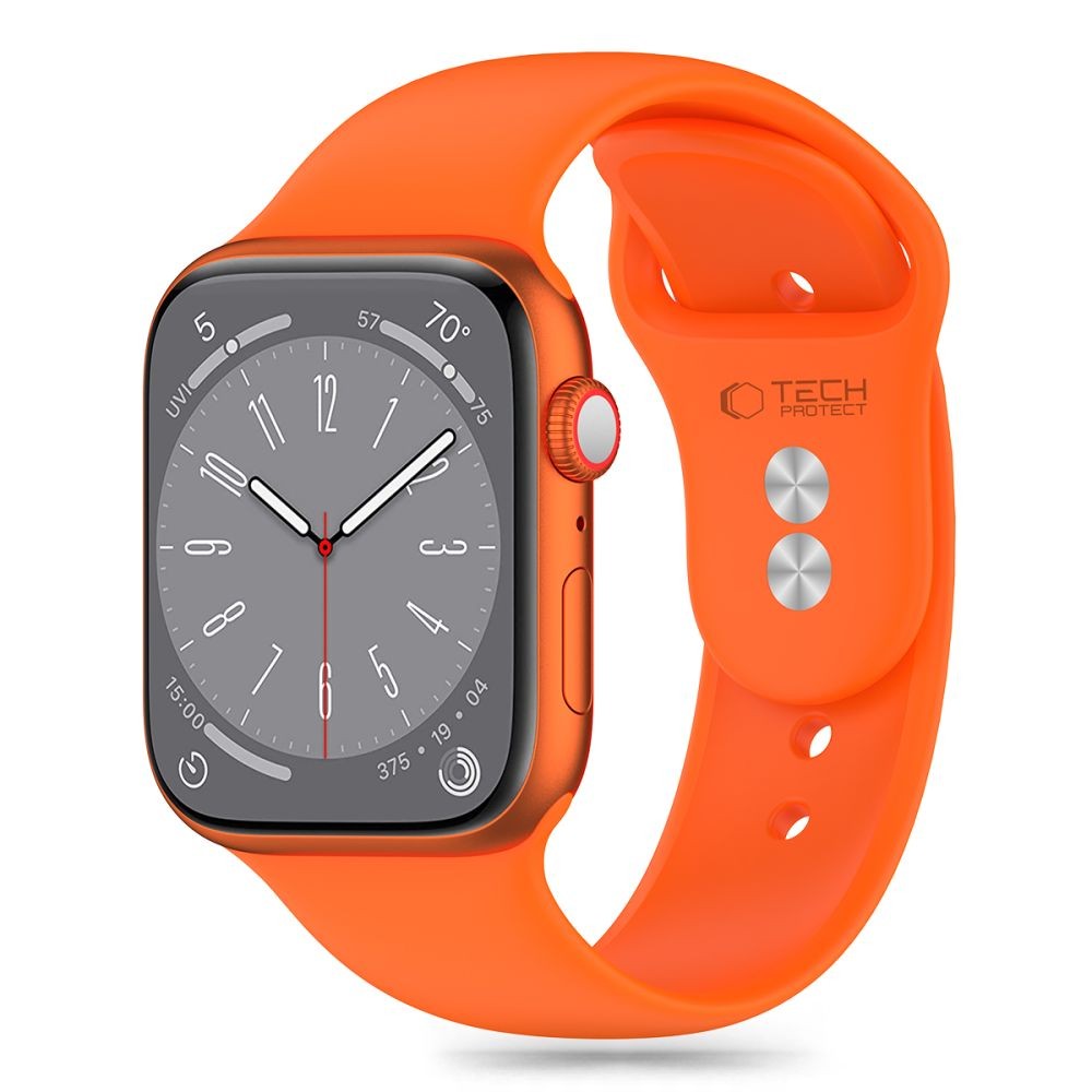 Oranžinės spalvos apyrankė "Tech-Protect Silicone" laikrodžiui Apple Watch 4 / 5 / 6 / 7 / 8 / 9 / 10 / SE / ULTRA 1 / 2 (44 / 45 / 46 / 49 MM) 