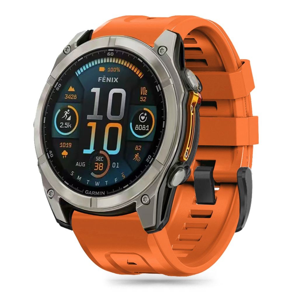 Oranžinės spalvos apyrankė "Tech-Protect Silicone" laikrodžiui Garmin Fenix 5X / 5X PLUS / 6X / 6X PRO / 7X / 8 (51MM)