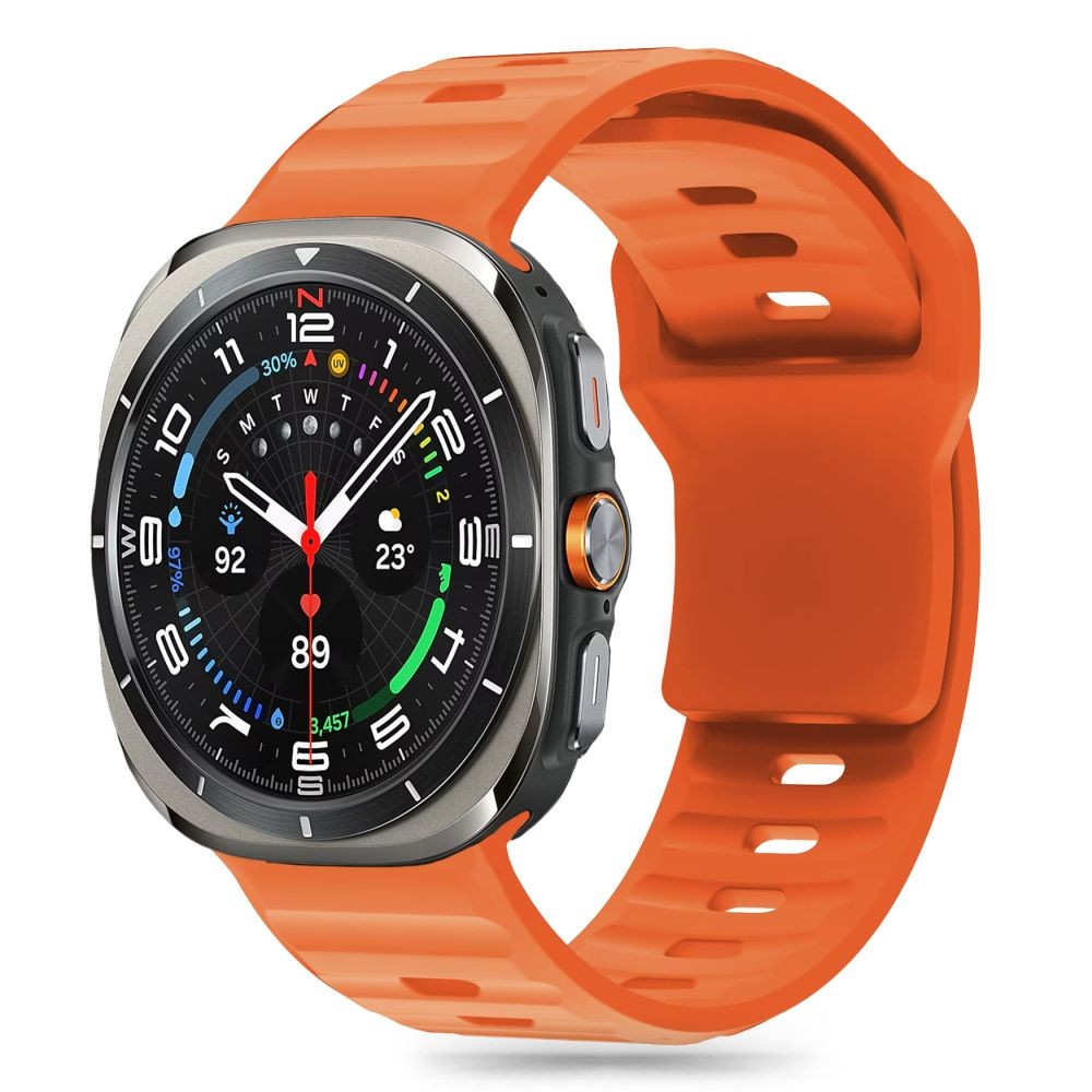 Oranžinės spalvos apyrankė "Tech-Protect Silicone Line" laikrodžiui Samsung Galaxy Watch Ultra (47 MM) 