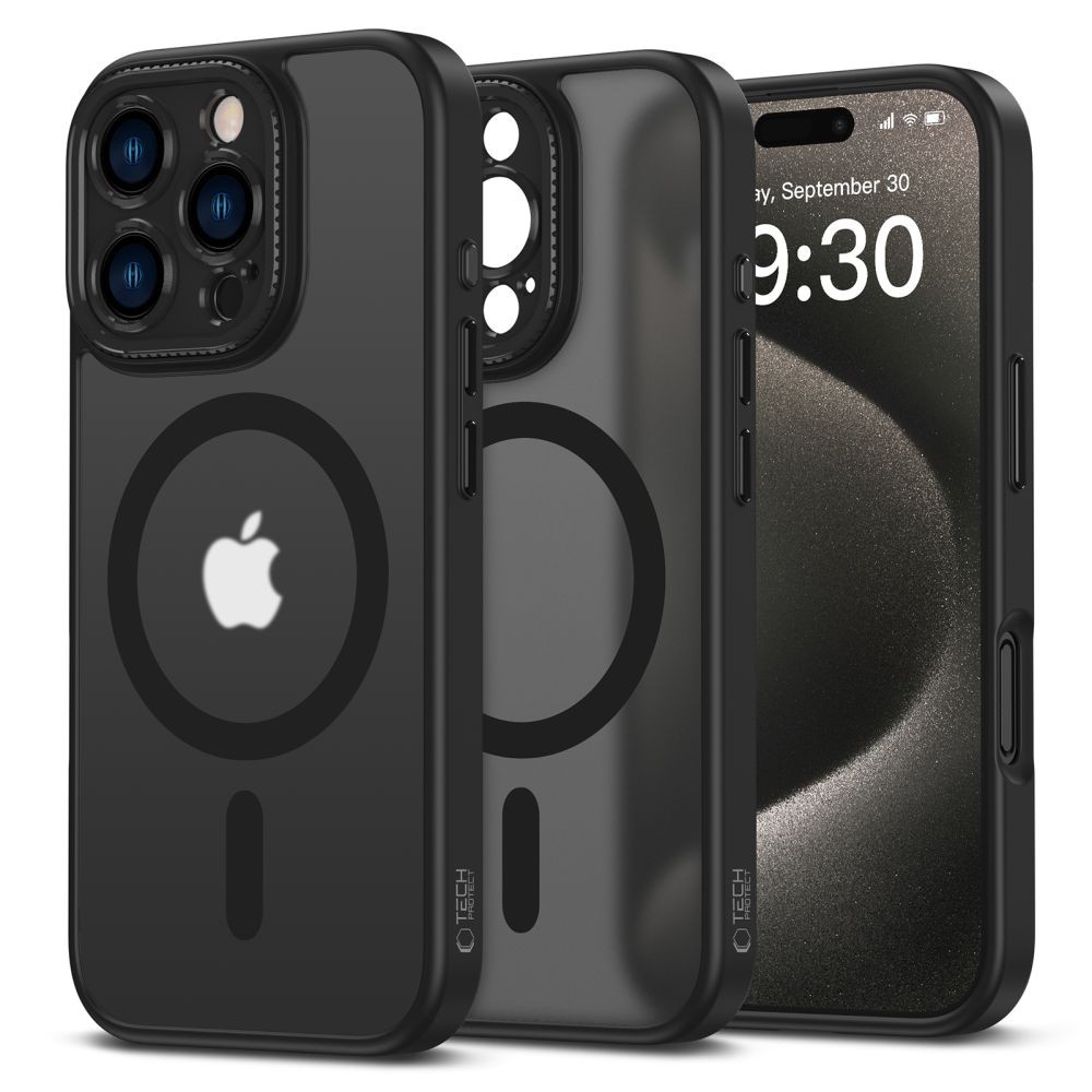 Juodas matinis dėklas "Tech-Protect Magcam Magsafe" telefonui Apple iPhone 16 Pro Max