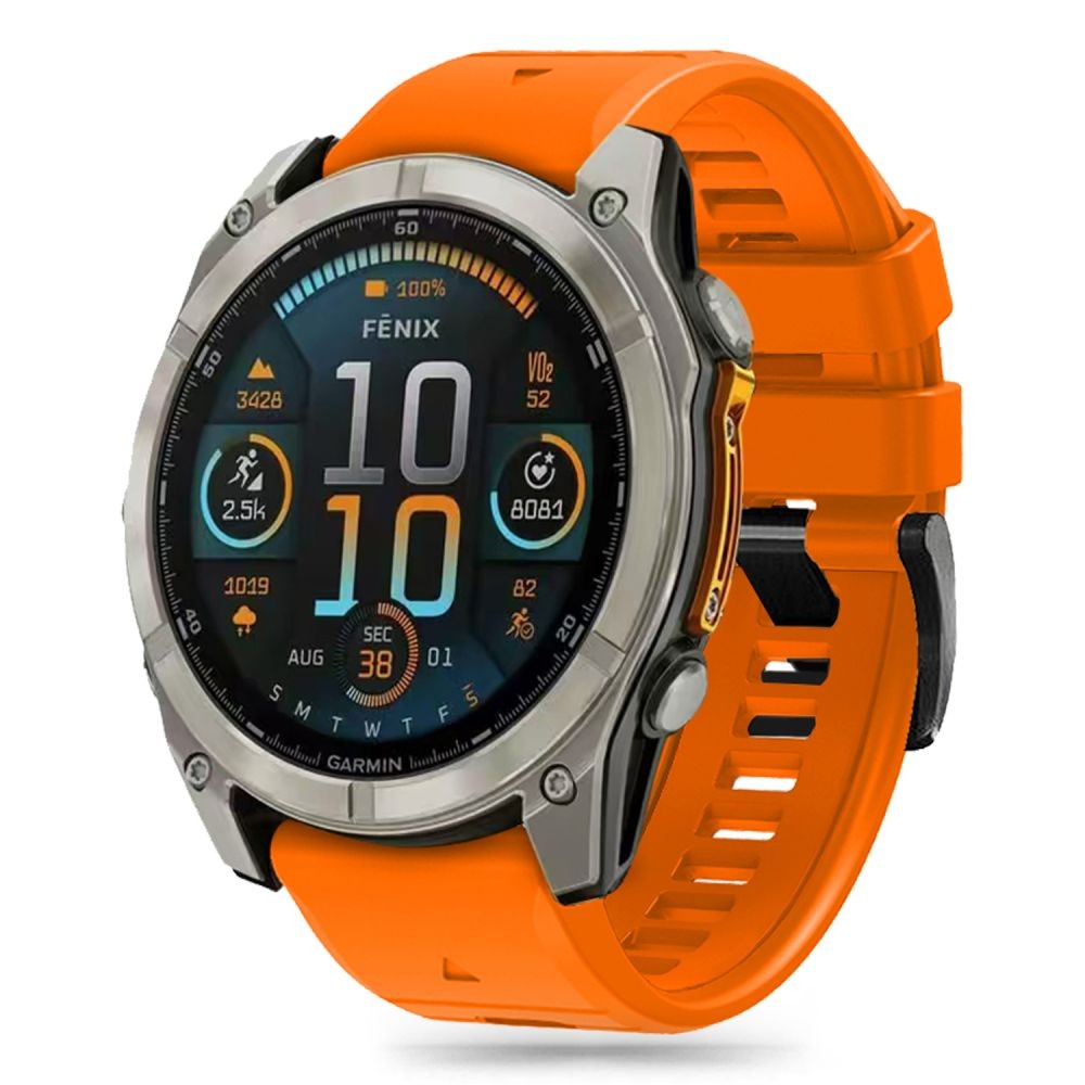 Oranžinės spalvos apyrankė "Tech-Protect Silicone Line" laikrodžiui Garmin Fenix 5X / 5X PLUS / 6X / 6X PRO / 7X / 8 (51 MM)