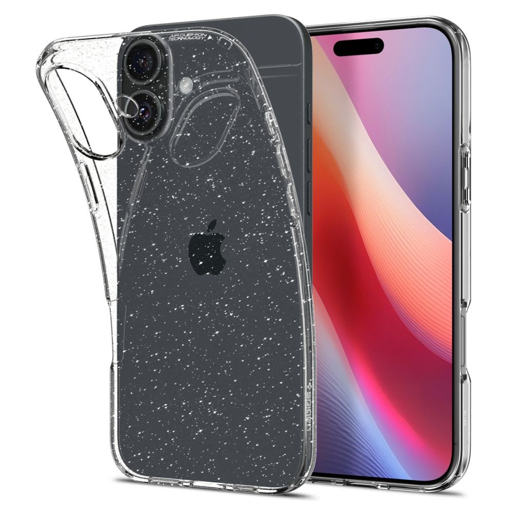 Skaidrus dėklas su blizgučiais "Spigen Liquid Crystal Glitter" telefonui Apple iPhone 16 