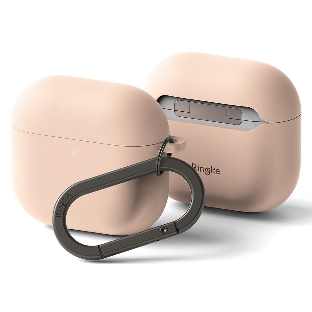 Rožinis ausinių dėklas "Ringke Silicone" skirtas Apple Airpods 4