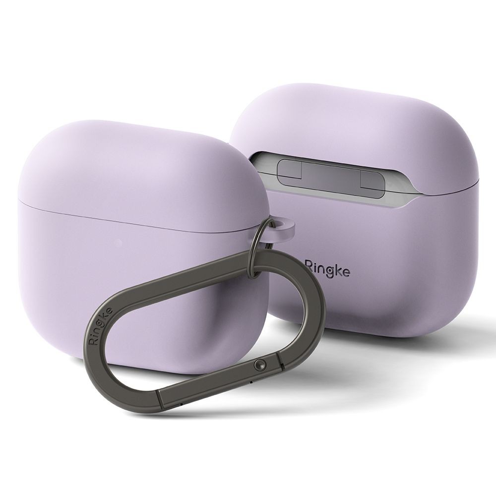 Alyvų spalvos ausinių dėklas "Ringke Silicone" skirtas Apple Airpods 4