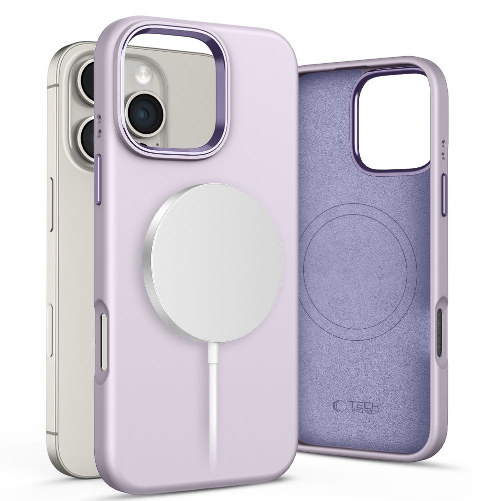 Perlų/alyvų spalvos dėklas "Tech-Protect Silicone Pure Magsafe" telefonui iPhone 16 Pro Max 