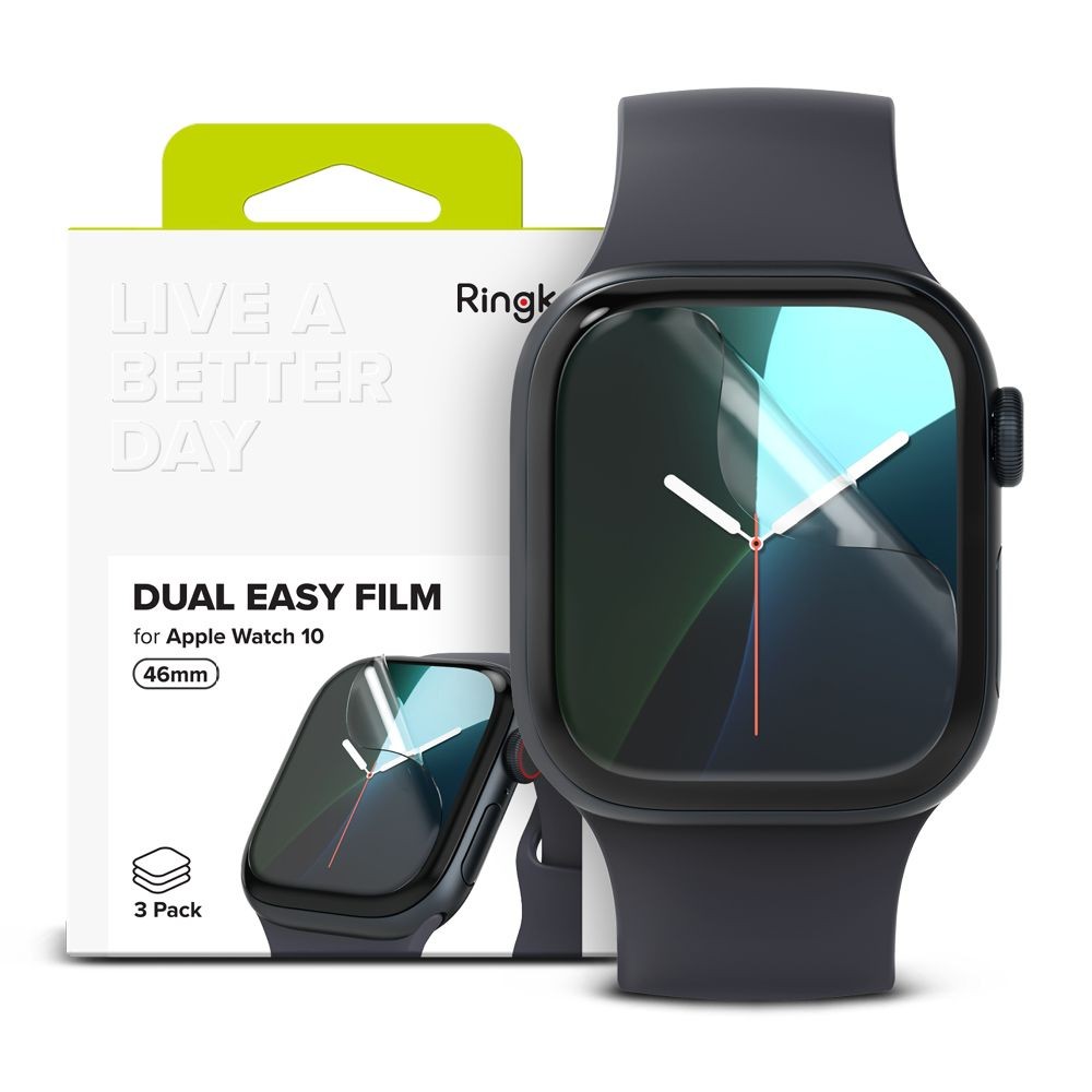 Apsauginė ekrano plėvelė ( 3vnt.)  "Ringke Dual Easy" laikrodžiui Apple Watch 10 (46 MM)