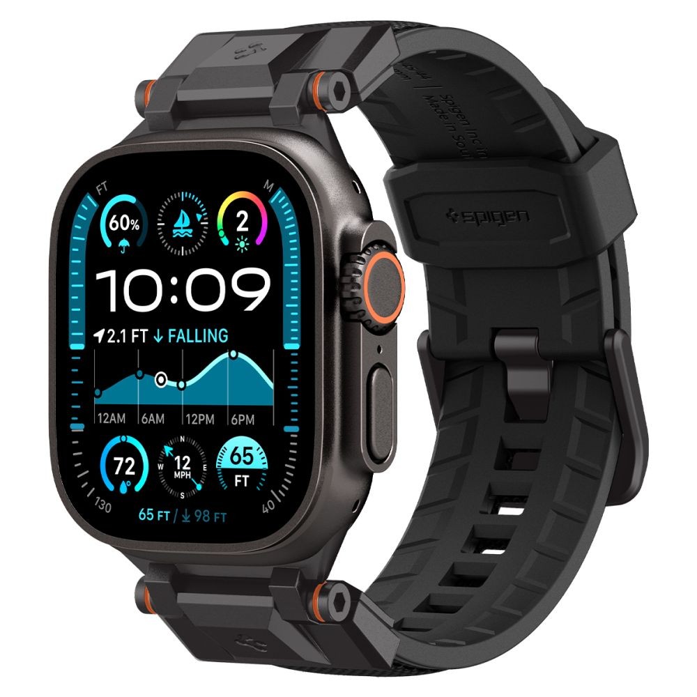 Juoda ayrankė „Spigen DuraPro Armor" laikrodžiui Apple Watch 6 / 7 / 8 / 9 / 10 / SE / ULTRA 1 / 2 (44 / 45 / 46 / 49 MM)