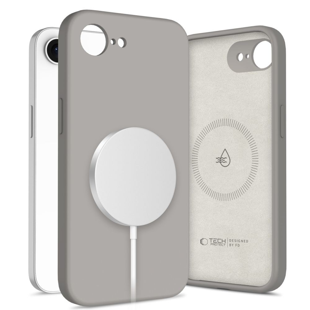 Pilkas dėklas "Tech-Protect Liquid Silicone Magsafe" telefonui Apple iPhone 16E