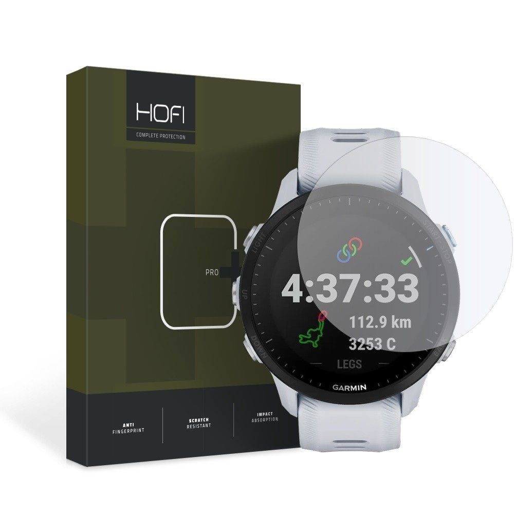 Skaidrus apsauginis grūdintas stiklas "Hofi Glass Pro+" laikrodžiui Garmin Forerunner 955 / 955 Solar