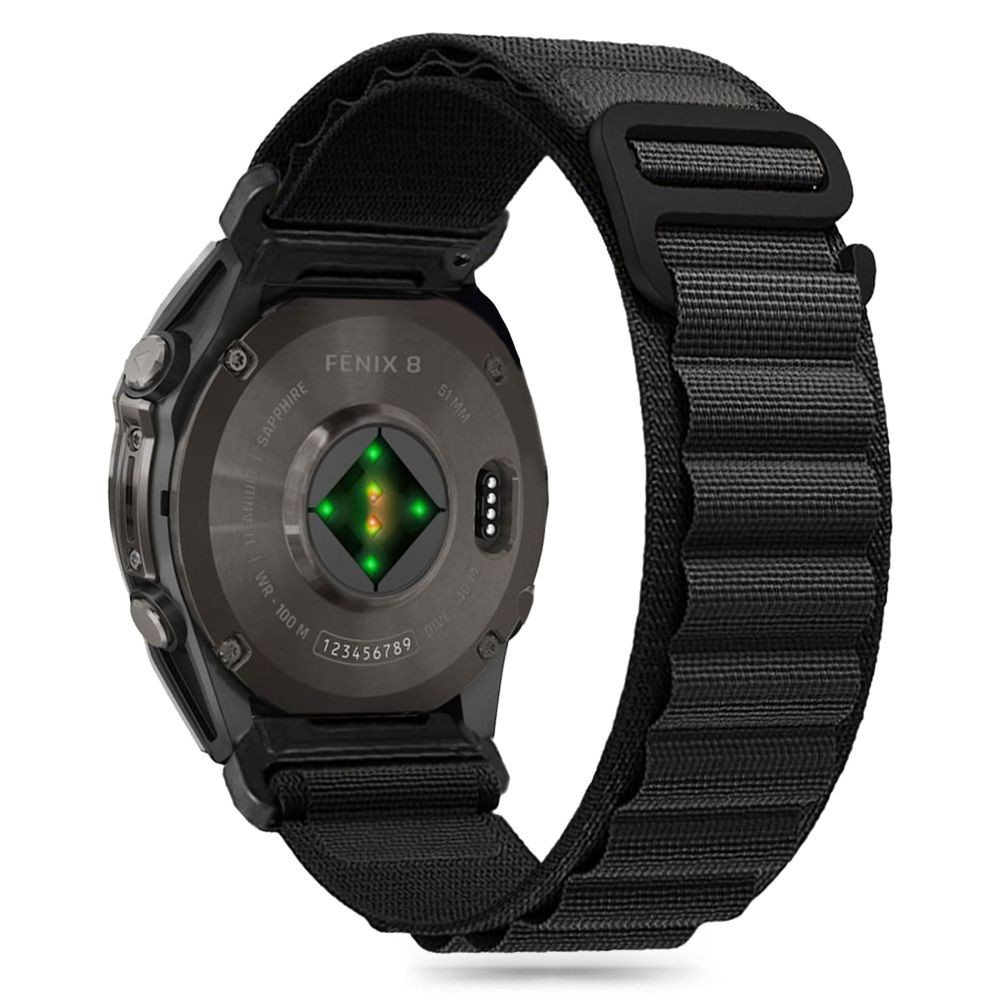 Juoda apyrankė "Tech-Protect Nylon Pro" laikrodžiui Garmin Fenix 5 / 6 / 6 PRO / 7 / 8 (47 MM) / E 