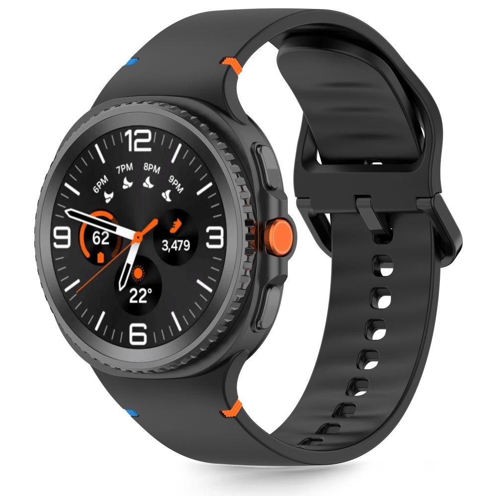 Juoda apyrankė "Tech-Protect Silicone" laikrodžiui Samsung Galaxy Watch 8 / Classic (40 / 44 / 46 MM)