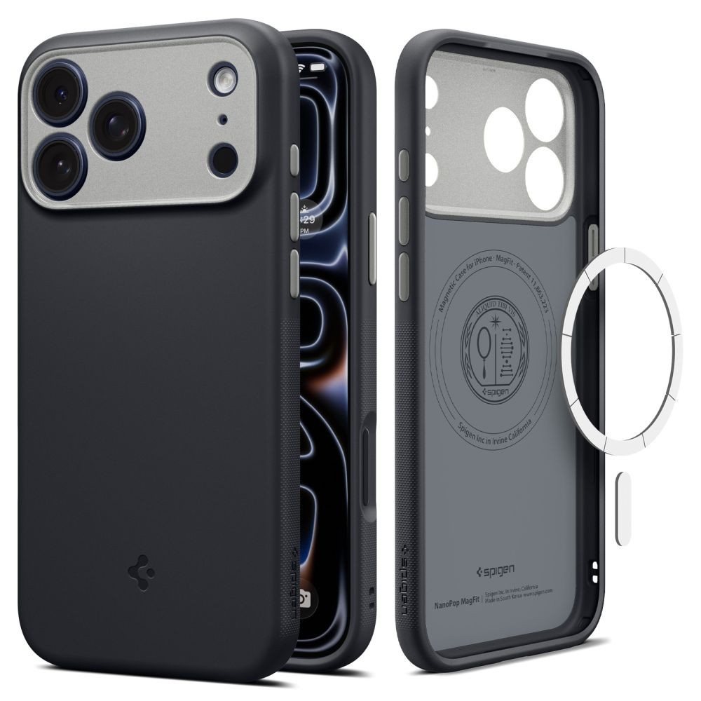 Juodas dėklas Spigen Nano Pop Hybrid Magsafe telefonui Apple Iphone 17 PRO / 18 PRO