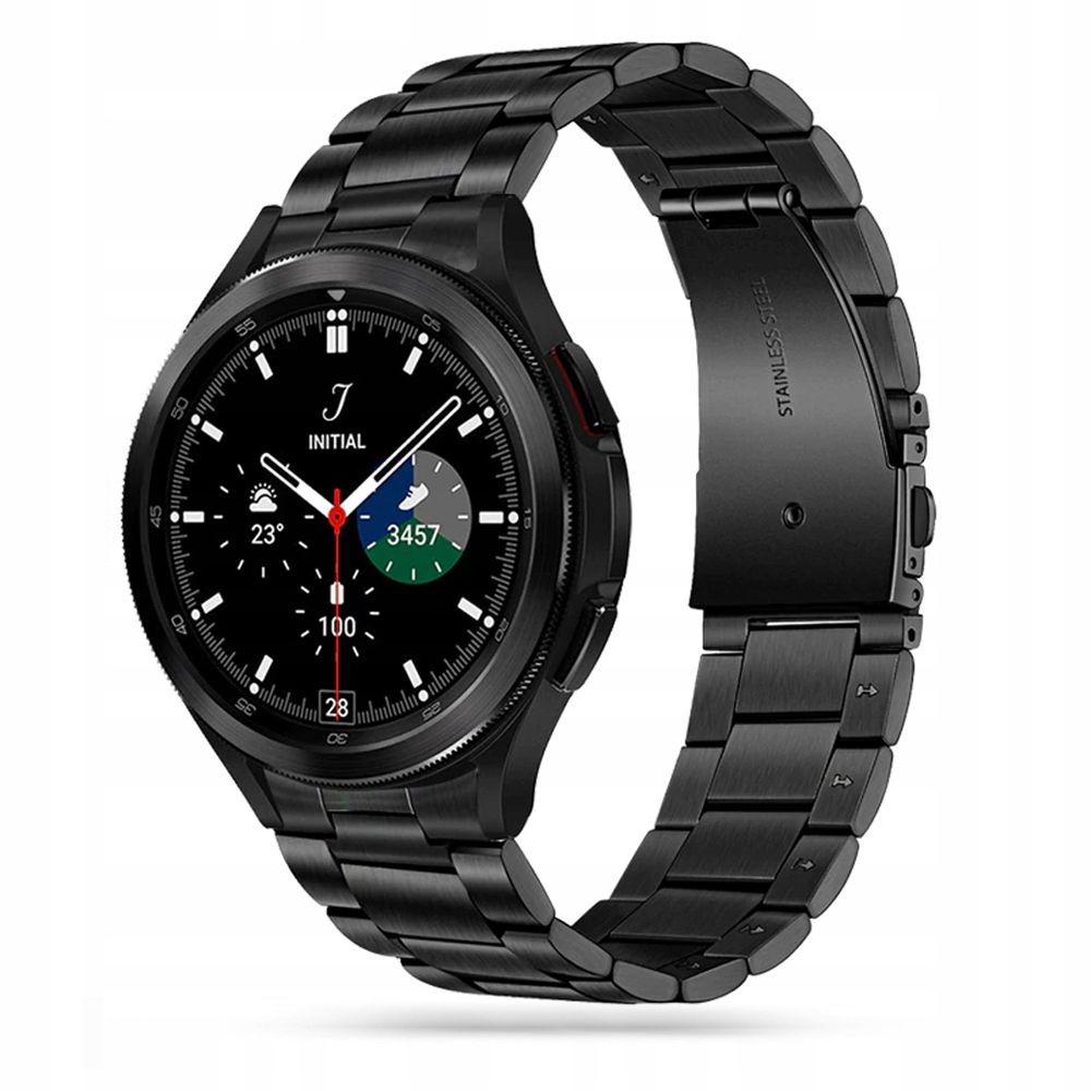 Vyriška juoda apyrankė "Tech-Protect Stainless" laikrodžiui Samsung Watch 4 / 5 / 5 PRO / 6 (40 / 42 / 44 / 45 / 46 MM)