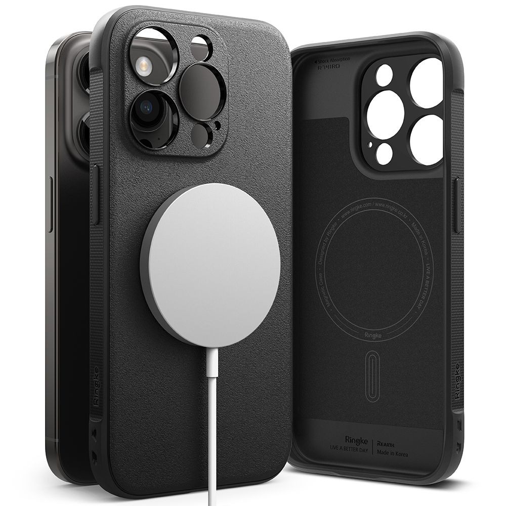 Juodas dėklas "Ringke Onyx Magnetic Magsafe" telefonui iPhone 15 Pro Max