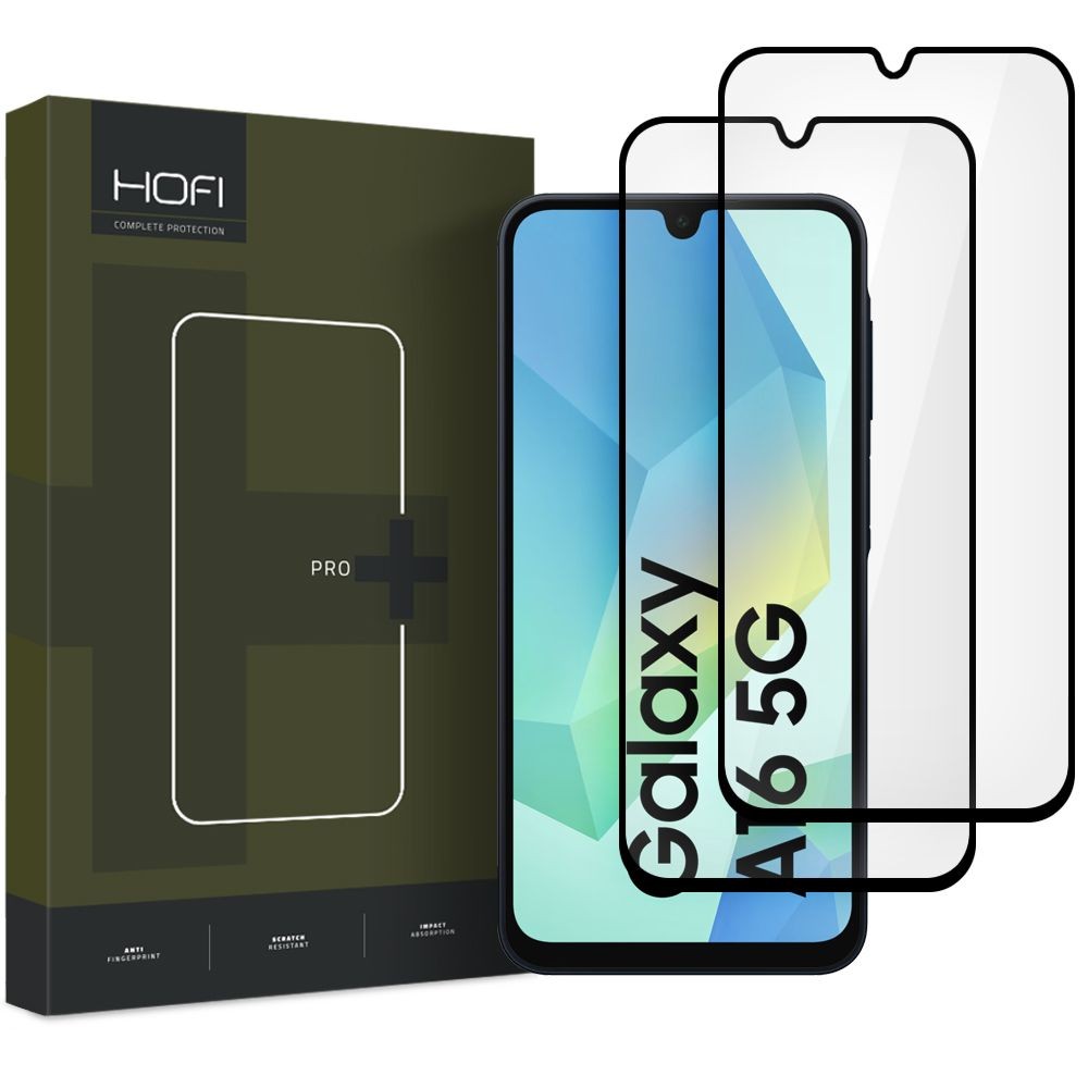 Apsauginis grūdintas stiklas juodais krašteliais Hofi Glass Pro+ (2vnt.) telefonui Samsung Galaxy A16 4G / 5G