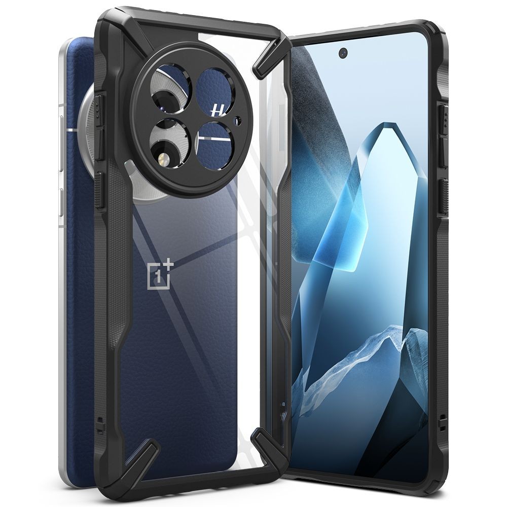 Juodais tvirtais kraštais dėklas "Ringke Fusion X" telefonui OnePlus 13