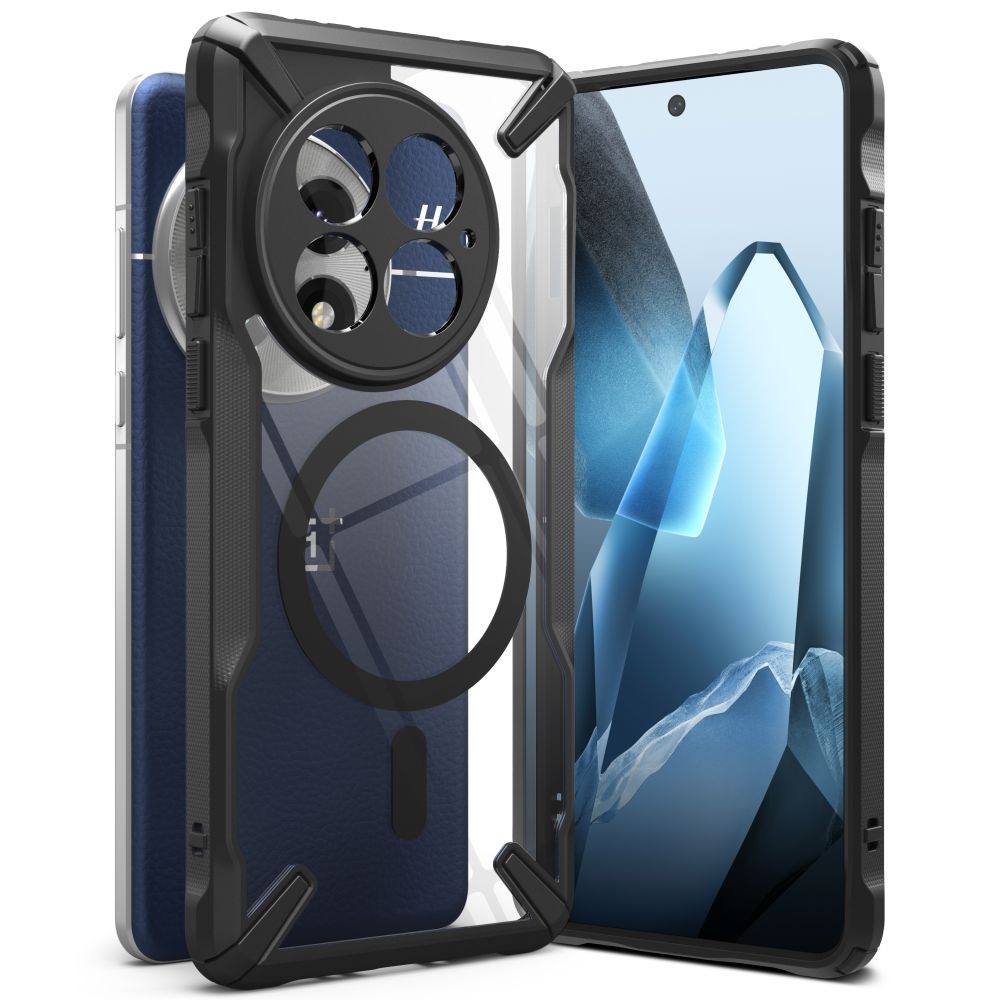 Juodais tvirtais kraštais dėklas "Ringke Fusion X Magnetic Magsafe" telefonui OnePlus 13