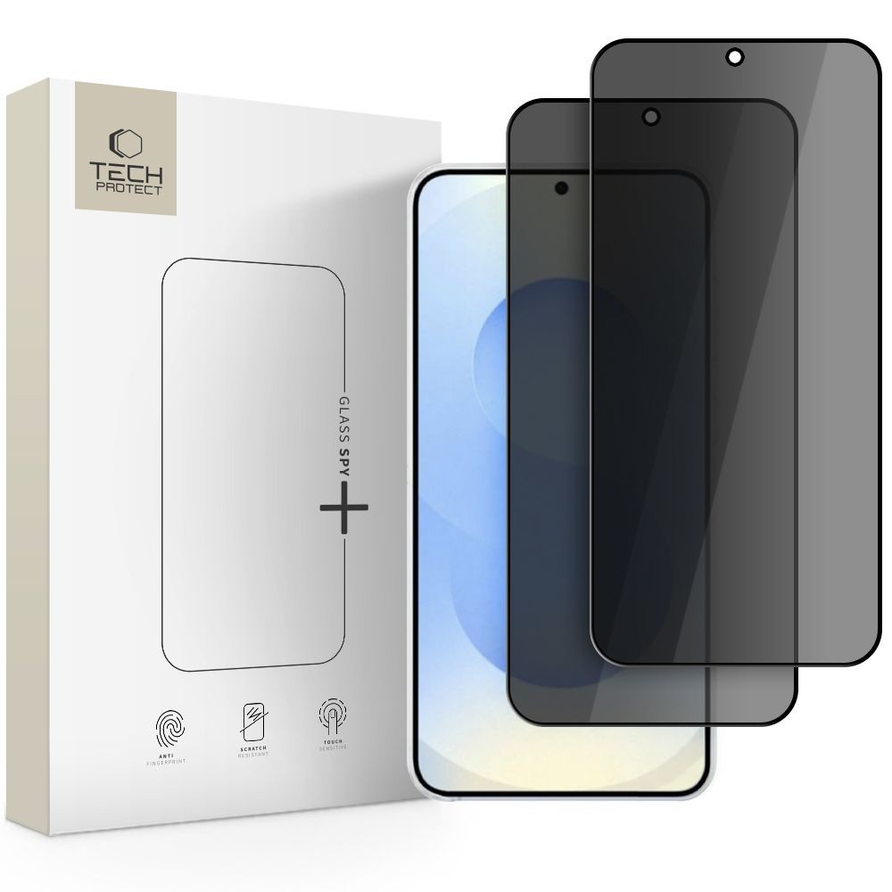 Privatumą suteikiantis apsauginis stikliukas "Tech-Protect Glass Spy+ Privacy" (2 vnt.) telefonui Samsung Galaxy S26+ Plus