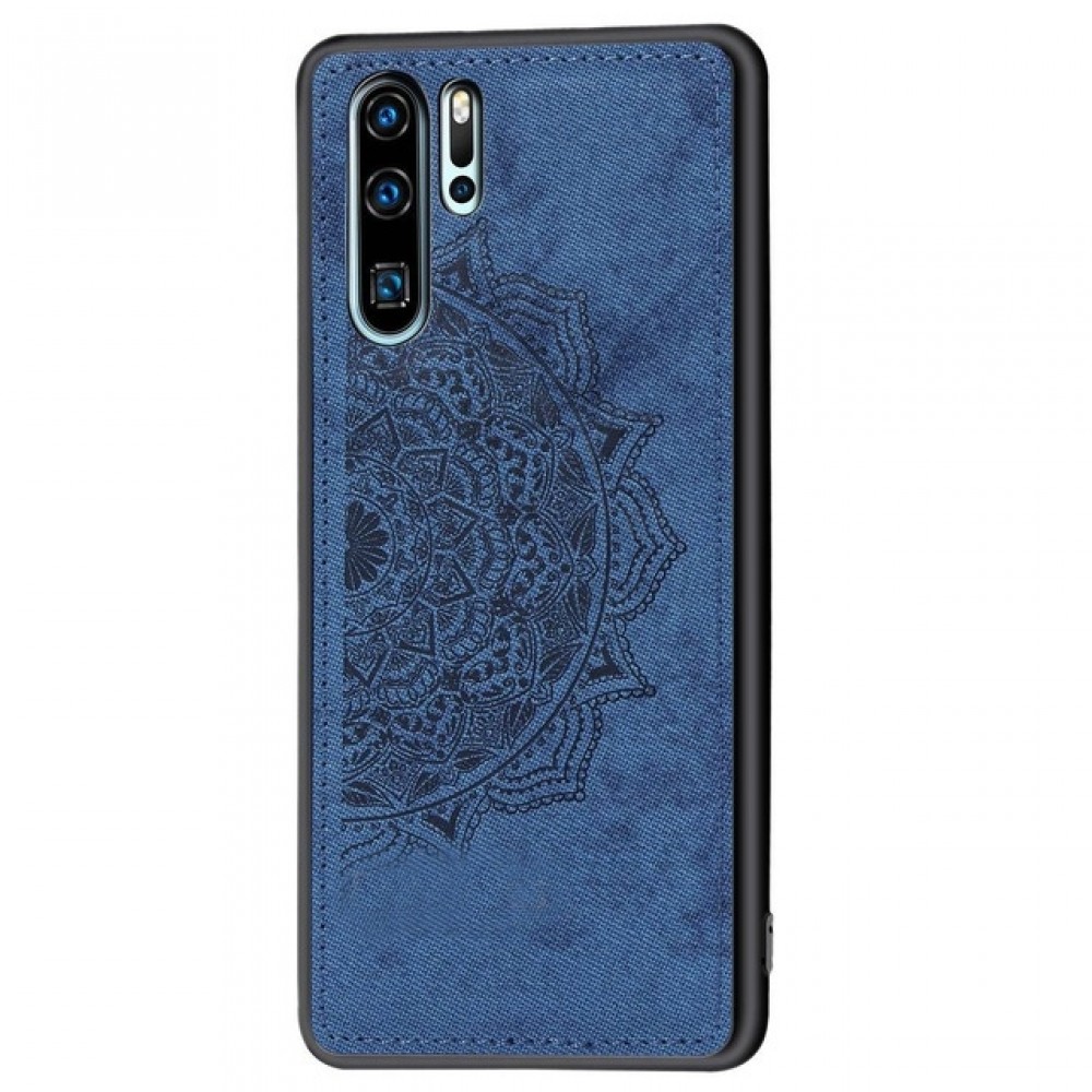 Mėlynas silikoninis dėklas ''Mandala'' su medžiaginiu atvaizdu telefonui Samsung A02s