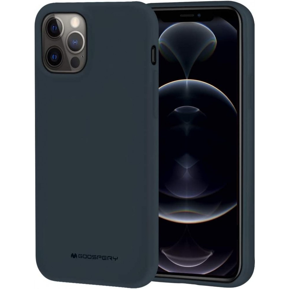Tamsiai mėlynas silikoninis dėklas "Mercury Soft Jelly" telefonui iPhone 15 