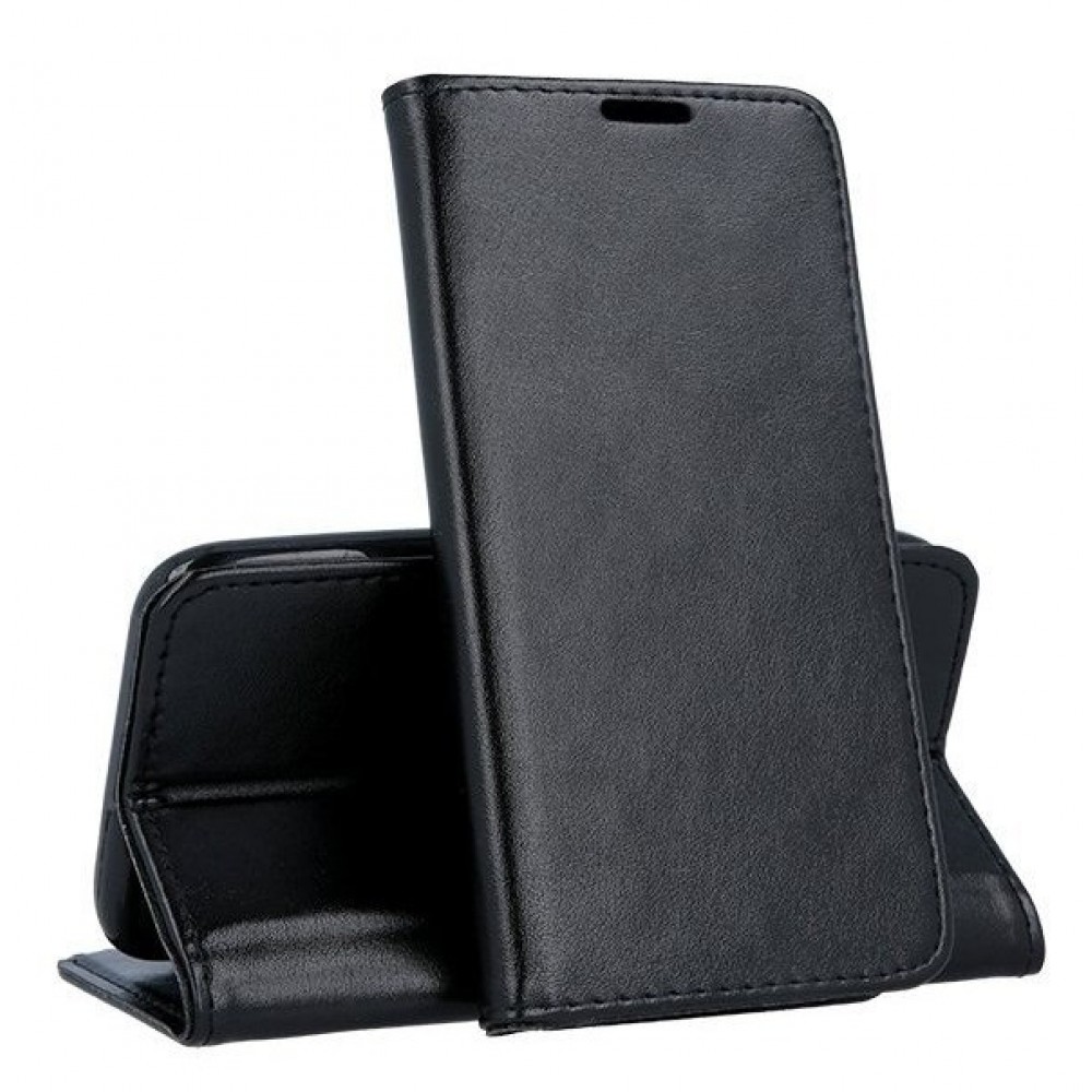 Juodas atverčiamas dėklas "Smart Magnetic" telefonui Xiaomi Redmi 12 / Redmi Note 12R / Poco M6 Pro 5G