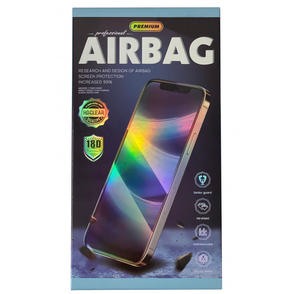 LCD apsauginis stikliukas juodais krašteliais "18D Airbag Shockproof" telefonui Samsung Galaxy A34 5G