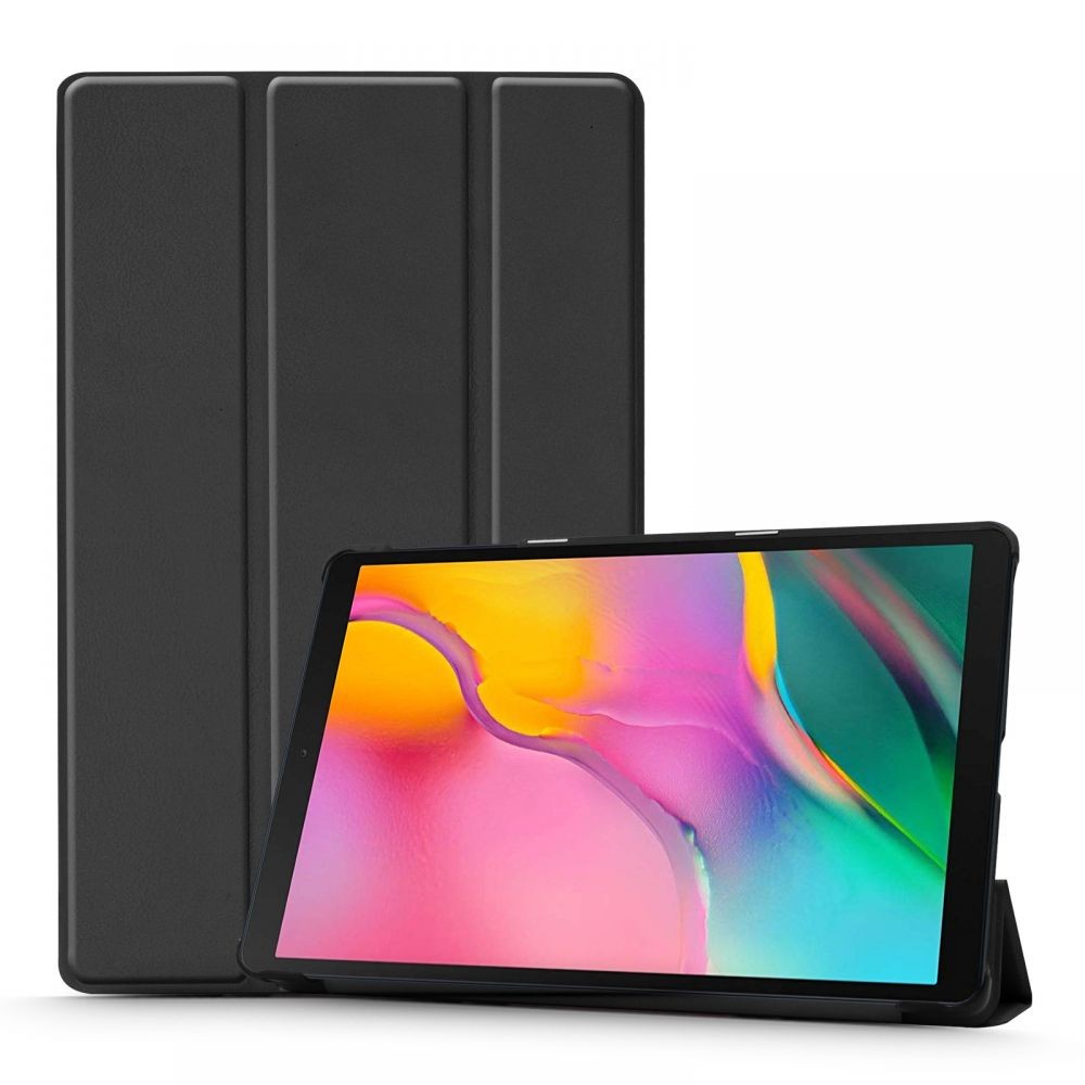 Juodas atverčiamas dėklas  "Smart Leather" planšetei Samsung Galaxy T510 / T515 Tab A 10.1 2019