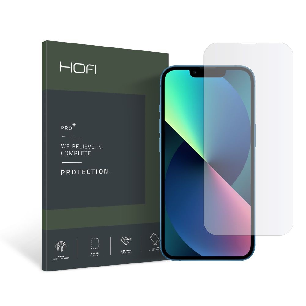 Skaidrus apsauginis grūdintas stiklas Hofi "Hybrid Pro+" telefonui Apple iPhone 13 / 13 PRO / 14 / 16E