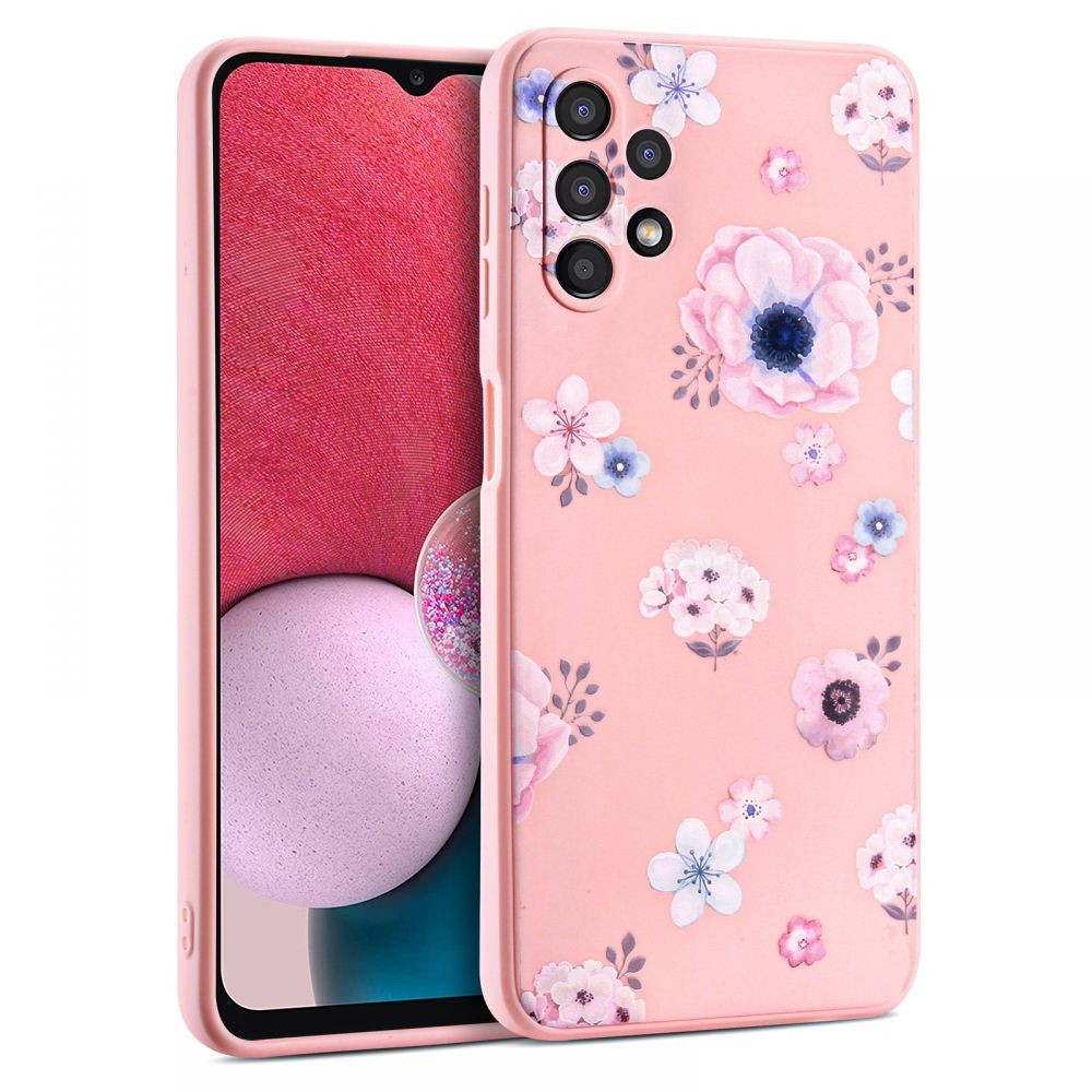 Rožinis gėlėtas dėklas "Tech-Protect FLORAL"telefonui Samsung Galaxy A13 4G / LTE